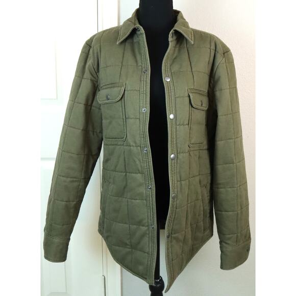 FOSSIL Vintage Y2K Green Quilted Canvas Barn Chore Jacket Fall Snap Medium - Picture 2 of 9